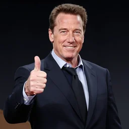 arnold schwarzenegger doing a thumbs up pose, stock photo