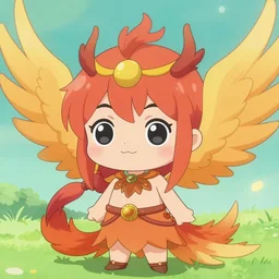 anime phoenix, chibi, kawaii, cute