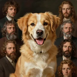 portrait of a friendly puppy in the style of wayne barlowe, gustav moreau, peter mohrbacher, bussiere, roberto ferri, santiago caruso, luis ricardo falero, austin osman spare, boris vallejo, hajime sorayama