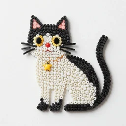 a cat made of beads by Studio Ghibli