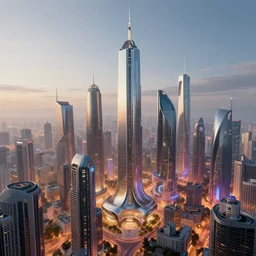 magnificent cityscape in 2 3 4 5, futuristic, inspired by zaha hadid, blade runner, star wars, art by greg rutowski, johan grenier, trending on artstation