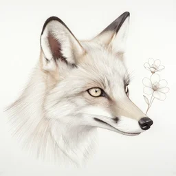 thin long continuous lines form fox head and flowers by victo ngai