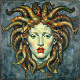 heads of medusa made of water and candy by egon schiele