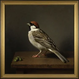 a sparrow by velazquez and goya , oil painting