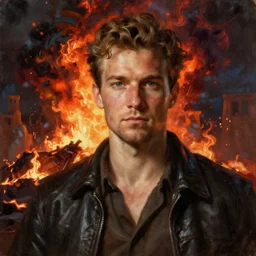 pompei eruption, oil painting, Tooth Wu, Greg Rutkowski, RPG portrait, dynamic lighting, fantasy art, High contrast, depth of field