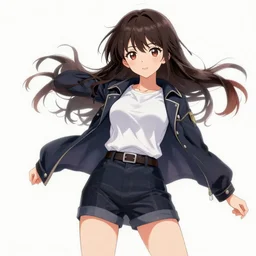 woman wearing thrifty clothing, very anime, trending artwork, 4 k, dynamic, anime painter studio, glitz pro