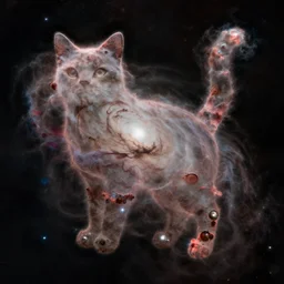 pillars of creation nebula shaped like a cat, photographed by hubble telescope