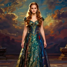 hyper realistic photo of warrior pincess emma watson, full body, rule of thirds, conceptart, saturated colors, cinematic,