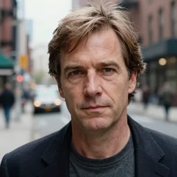 closeup portrait of a Jordan Peterson , new york back street , by Steve McCurry and David Lazar, natural light, detailed face, CANON Eos C300, ƒ1.8, 35mm, 8K, medium-format print