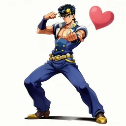 funny valentine from jojo's bizarre adventure, official art, character concept, digital paintting, dynamic pose, concept art, very detailed, jojo's, high quality, 8 k