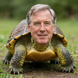 a turtle with mitch mcconnell's face, photo