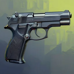 cyberpunk pistol, stylized, impressionist, 8 k,