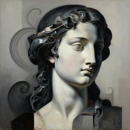 epic concept art. abstract beautiful female one face silhouette mixing with black and color liquid fluid. abstract sculpture. art deco swirls. minimalism. 8 k render, realistic, photography, hyper realistic painting. fractured masterpiece, michelangelo, francois boucher, botticelli. matte painting. greg rutkowski, wlop, victo ngai, kandinski