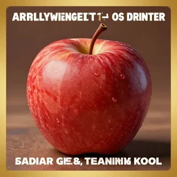 an apple made of goat leather, close up, award winning digital photography
