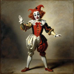 pulcinella di napoli, painting by silvio fiorillo, from commedia dell'arte