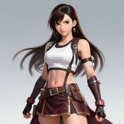 high quality artwork of tifa lockhart dressed as korra, trending on artstartion
