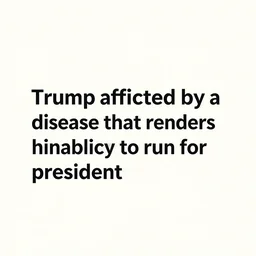 “Trump afflicted by a disease that renders him unable to run for president”