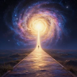 Path to enlightenment, galactic, heavenly, fantasy, dreamlike, brilliant