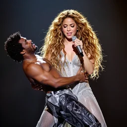 the singer shakira as god creating a man