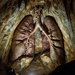 cavernous lungs interior journey, dripping water