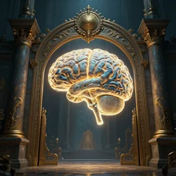 the gate to the eternal kingdom of brains, fantasy, digital art, hd, detailed.