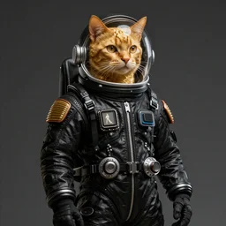 golden cat in black spacesuit simon stolenhag style artstation art, night, professional light