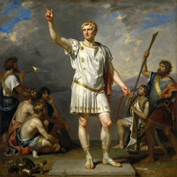 the triumph of augustus, by ilya repin, oil on canvas, 1 8 8 3