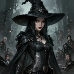 character concept art of a dark fantasy female dark witch, key visual, realistic shaded perfect face, fine details, dystopian environment and background, by stanley artgerm lau, wlop, rossdraws, james jean, andrei riabovitchev, marc simonetti, and sakimichan, trending on artstation