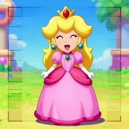 Princess Peach laughing, pixelsorting