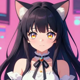 ultra nekopara fantastically detailed reflecting eyes modern anime style art cute detailed ears cat girl neko dress portrait shinkai makoto vibrant studio ghibli kyoto animation hideaki anno sakimichan stanley artgerm lau rossdraws james jean marc simonetti elegant highly detailed digital painting artstation pixiv cyberpunk