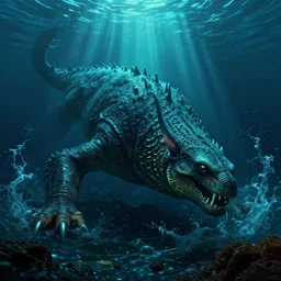 sea beast of the depths in the style of michael whelan and h. p. lovecraft. hyperdetailed photorealism by greg rutkowski. glowing rich color