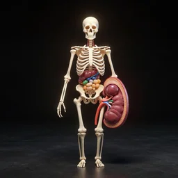 Simple anatomic, bionic exploded drawing, crossection skeleton sculpture, jellybeans, organs, kidney, by david lachapelle, by angus mckie, by rhads, in a dark empty black studio hollow, c4d, at night, rimlight, c4d, by jonathan ivy, by alex grey