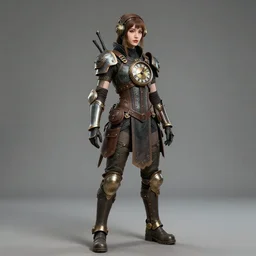 full body photograph of a real - life very beautiful clockpunk warrior. extremely detailed. dslr. 8 5 mm.