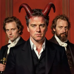 formal portrait of matt damon as satan. digital art by eugene de blaas, ross tran, and nasreddine dinet, vibrant color scheme, intricately detailed, in the style of romanticism. artstation, greg rutkowski