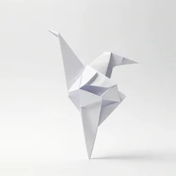 origami dancer in white paper, 3 d render, ultra - detailed, on white background, studio shot