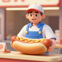 a hotdog salesman