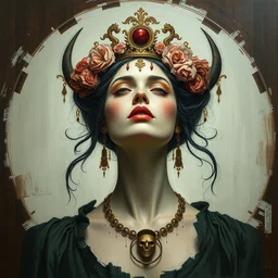 a hyper realistic empress, award winning painting, paint brush strokes all over, artwork by chiara bautista and beksinski and norman rockwell and greg rutkowski, tom bagshaw weta studio, and lucasfilm