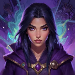 head-on symmetrical centered painted portrait, Maya Ali as a mage, matte painting concept Arcane DOTA Blizzard pixar, maya engine on stylized background splash comics global illumination lighting artstation, by lois van baarle, ilya kuvshinov, rossdraws