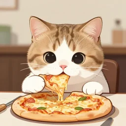 cute cat by andy j. pizza