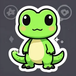 cute miss mascot gecko sticker art, cronobreaker, beeple game icon