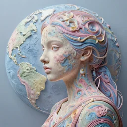 intricate highly detailed the womans is on lonely planet, high resolution uhd hyper realistic hyperdetailed 8 k pastel paint pour by peter mohrbacher