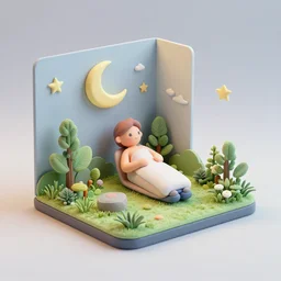 lullaby by andy kehoe as 3d render, diorama