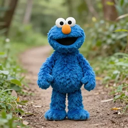 trail can footage of a blue colored Elmo