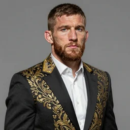 Ben Askren, UFC, wearing an ornate suit, portrait, painting by Rembrandt, highly detailed