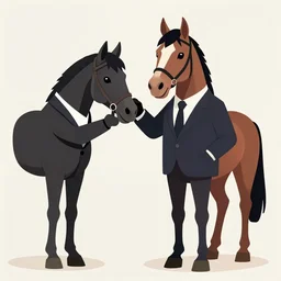 a horse is wearing a suit, the horse is teaching, trending on artstation