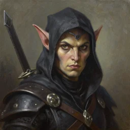 dnd kenku rogue. epic dungeons and dragons fantasy raven. oil on canvas featured by keith parkinson 1 9 8 5. 5 5 mm lense. realistic facial features and expression.