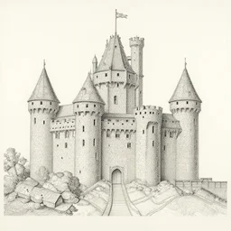 drawing of a castle made of lace by albrecht durer