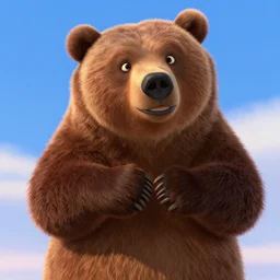 official artwork for Disney’s ‘brother bear’ (2003) , iconic scene, beautiful lighting, Disney, highly detailed, high quality, Kodak bears, brown bear, Alaska, beautiful sky, artstationHD, artstation, Deviantart