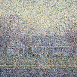 suburban american neighborhood on early morning with mist over the houses, painting by edward hopper, illustration, 4k, high quality, 1980, pastel colors, film grain,
