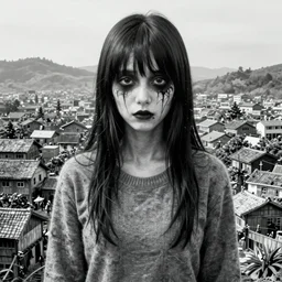 photorealistic horror image of town from uzumaki manga by junji ito